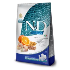   N&D Ocean Dog Cod Adult Medium/Maxi 12kg - kutya száraztáp tőkehal, tönköly, zab, narancs