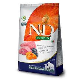   N&D Grain Free Dog Pumpkin Lamb Adult Medium/Maxi 12kg - kutya száraztáp bárány, áfonya, sütőtök