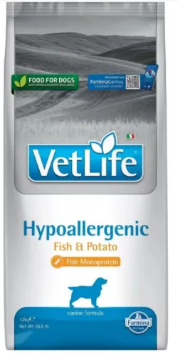 Vet Life Hypoallergenic Dog Fish & Potato 12kg